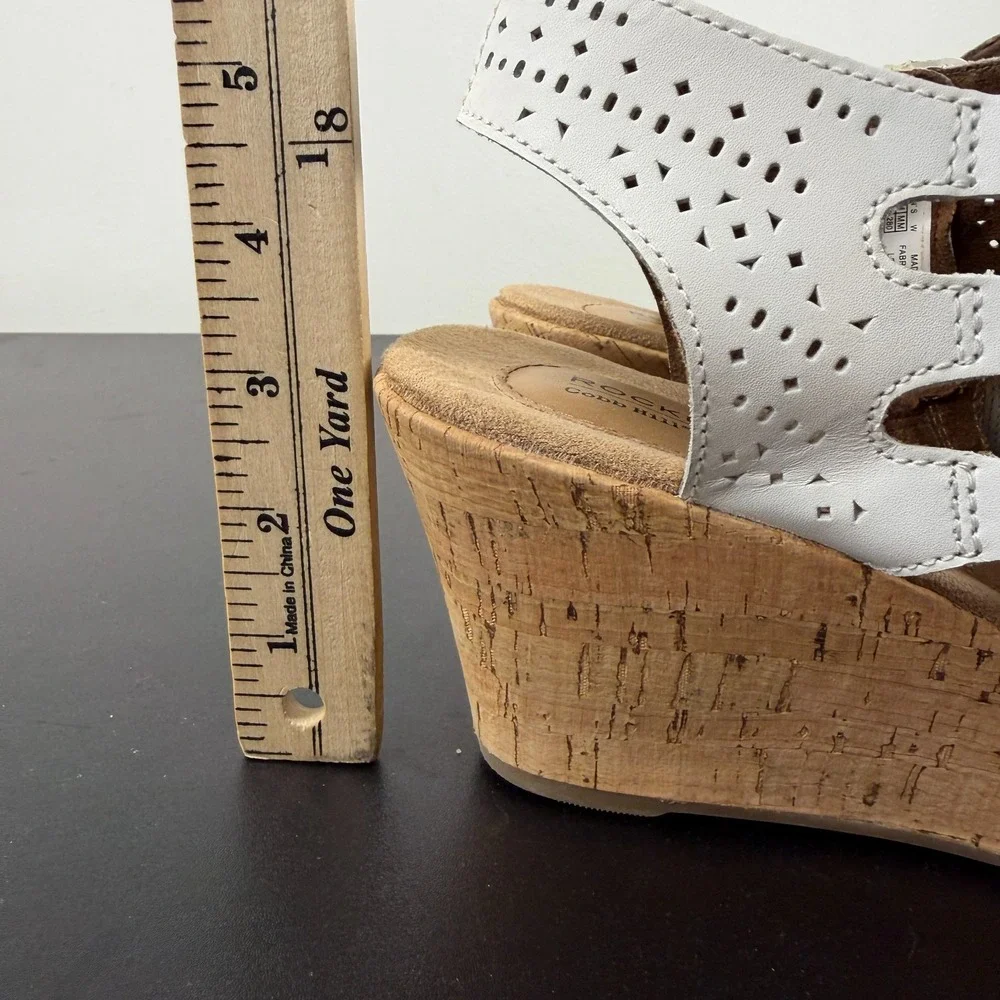Rockport Cobb Hill Sandals Women's 11W Leather Laser Cut Wedge Casual Career